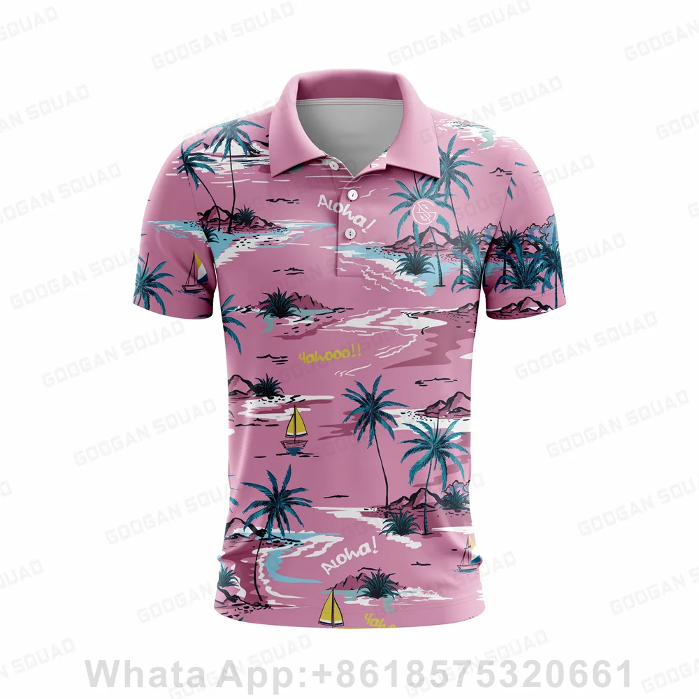 2023 New Summer Rainforest Men Polo Shirt Casual Fashion Short Sleeve Quick Dry Fishing Golf T-shirt Tops Clothing Plus Size 024