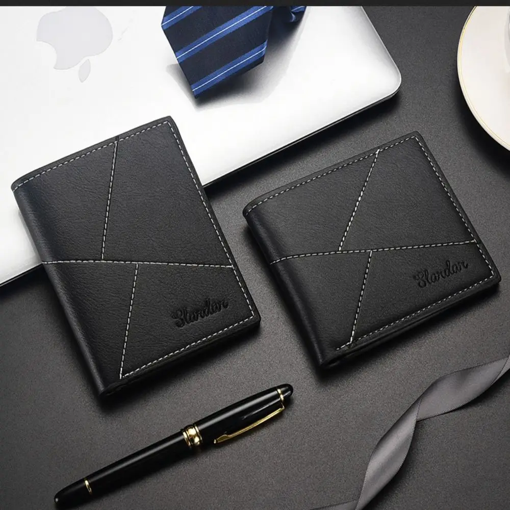 

Multi-position Two Fold Wallet Leisure Super Slim Men Coin Pocket Comfortable Classics Male Leather Purse ID Card Holder