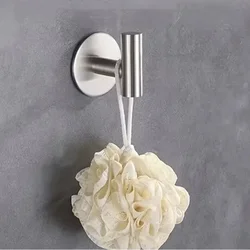 Stainless Steel Glass Door Mounted Detachable Hanger with Non - Perforated Clothes Hook (Silver hook)