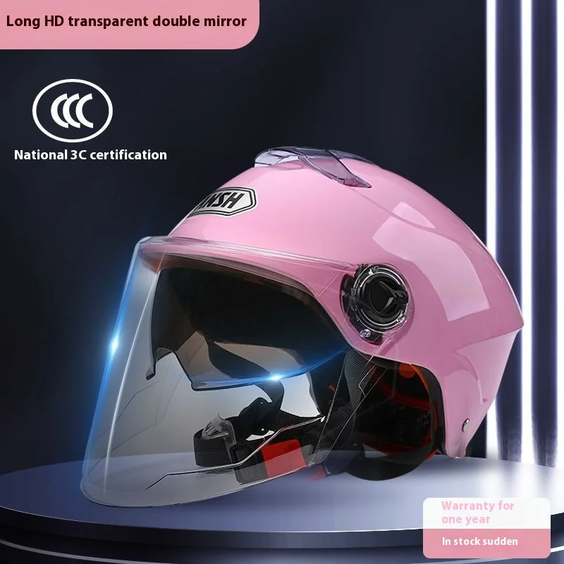 thumbnail image 1 of Casco de scooter eléctrico para hombre y mujer, para primavera y verano, para motocicleta, para todas las estaciones, medio casco, casco completo, protector solar mate, 1 of 5