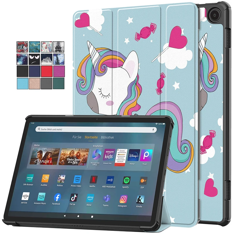 

For Amazon Fire Max 11 inch Case Cute Unicorn Flower Painted Magnetic Smart Folio for Funda Amazon Fire Max 11 2023 Case Cover