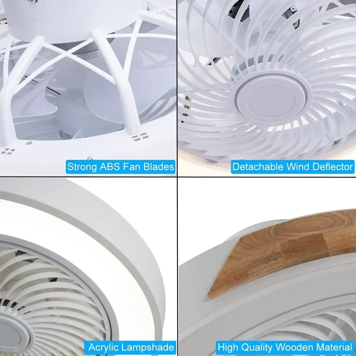 6 Speeds Living Room Bladeless Smart APP Remote Control Roof Fan Lamp Chandelier Ceiling Fan with Led Light