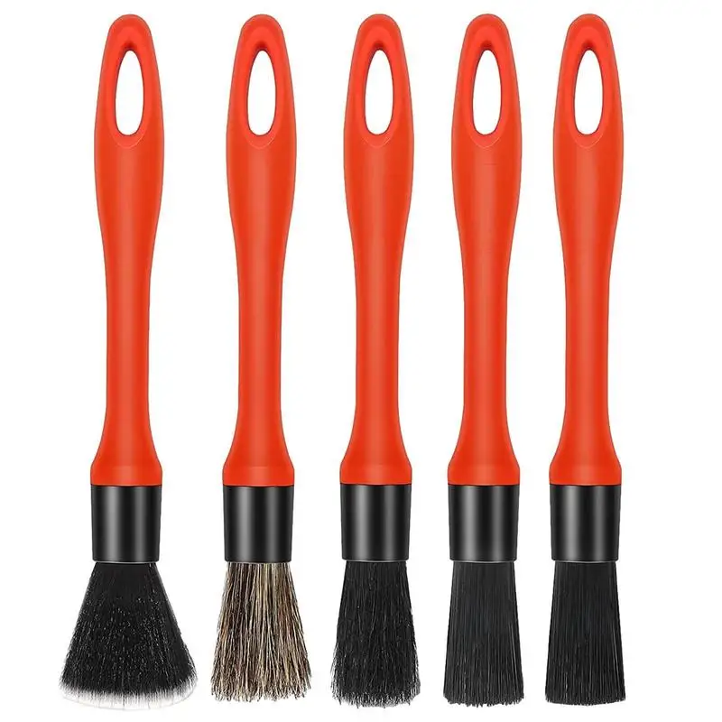 

Car Detailing Brush Pieces Super Soft With Synthetic Bristles Set Mixed Hair Detail For Cleaning Interior Accessories
