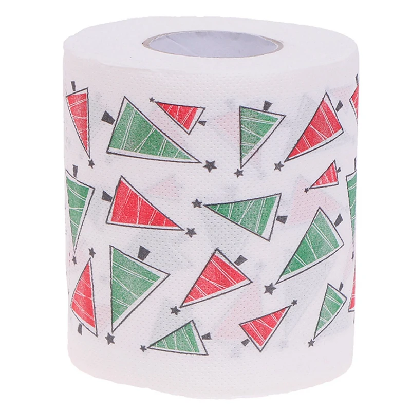 AAAU-5 Styles Santa Claus Paper Roll Tissue Paper Towels Christmas Decorations Xmas Santa Office Room Toilet 20 Roll