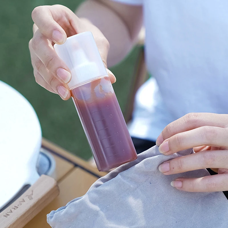 Portable Outdoor Picnic With Lid Graduated Squeeze Bottle Ketchup Salad Sauce Vinegar Oyster Oil Dispenser Condiment Container 6