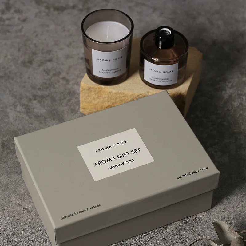2Pcs Gift Box Set Aromatherapy Essential Oil Rattan Handmade Clear Scented Candle Lamp Companion Return Gift Fragrance Diffuser home fragrance products aroma oil diffuser aroma essential oil