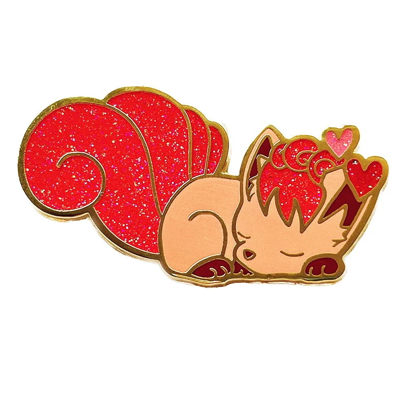 

Фабрика Красивая милая маленькая красная лисица лацкан заколка мультяшное животное Красная Блестящая жесткая эмаль поставщик жесткая эмаль