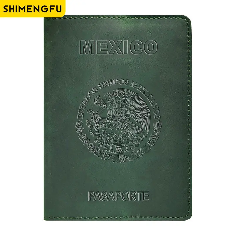 Genuine Leather RFID Travel Passport and Card Holder Wallet