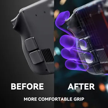 eXtremeRate Interchangeable Back Buttons Bottom Shell for Steam Deck LCD & OLED , Fingers Grip Back Shell - Black 2
