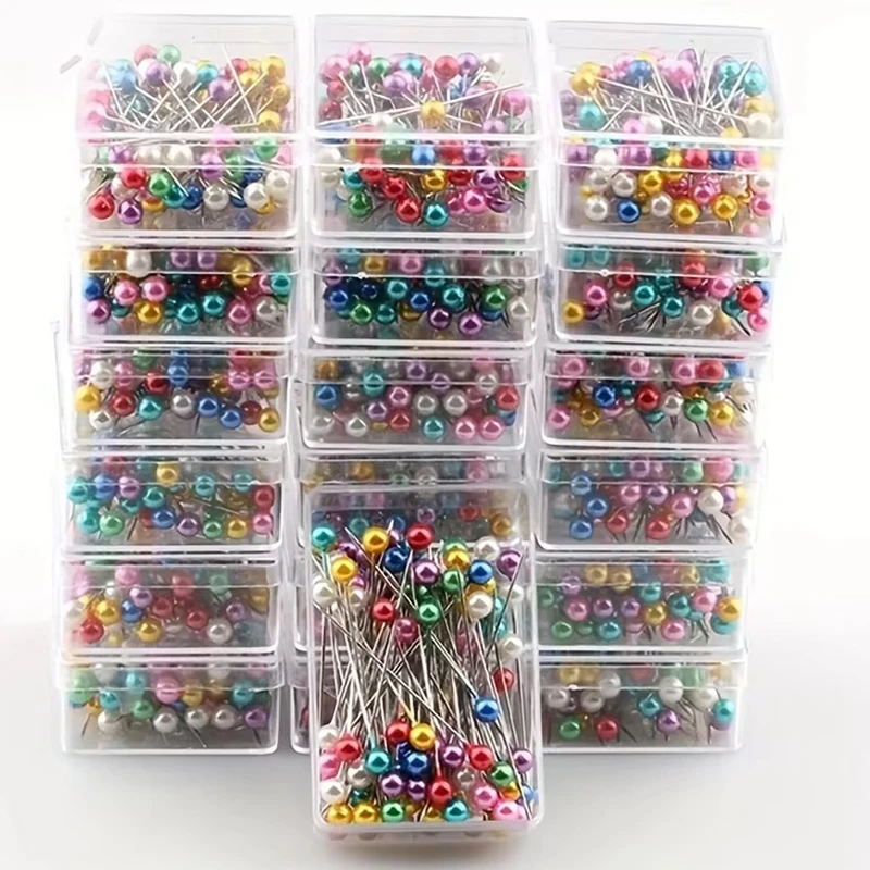 Description Picture 6 of item100Pcs Fashion Sewing Needles Colored Glass/Ceramics Head Bead Pin Stitch Knitting Needles Sewing Fixed DIY Safety Pin