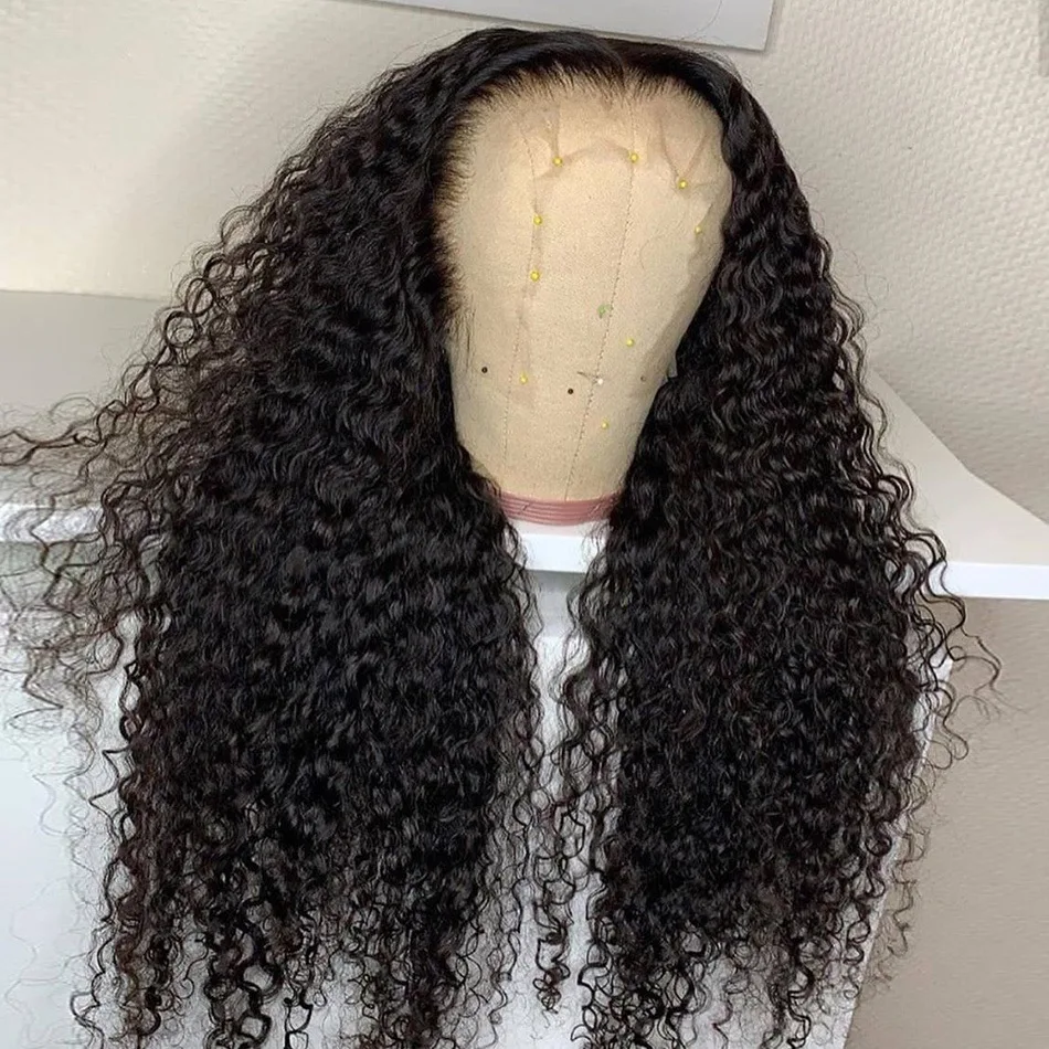 New 13x6 HD Transparent Lace Front Raw Indian Water Curly Wave Human Hair Wigs 40 Inch Long Jerry Curly Human Hair Frontal Wigs 5