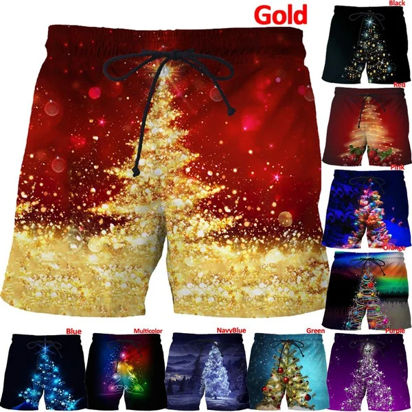 

Christmas 3d printed casual shorts for men with fashionable personality