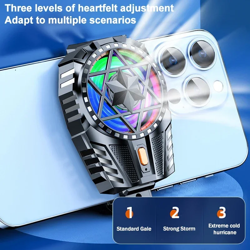 휴대폰 냉각 선풍기 공랭식 라디에이터 백 클립, 3 기어 조절식 게임 쿨러, 아이폰 안드로이드 게임 액세서리, X112