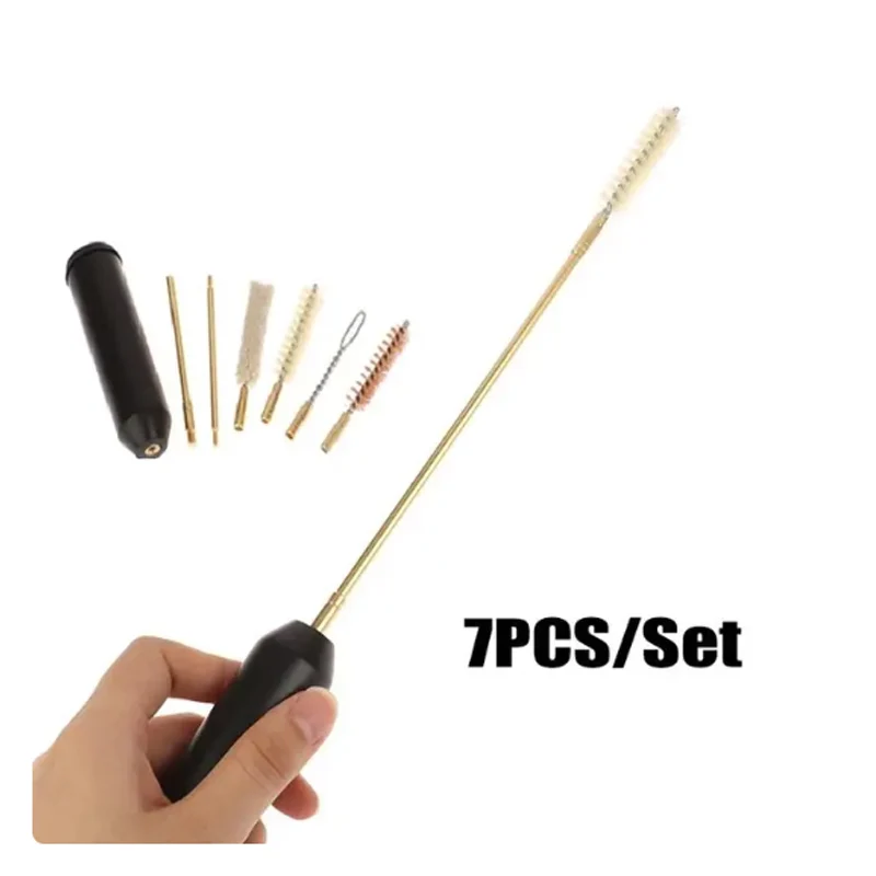 7pcs/set Gun Cleaning Kit Professional Gun Cleaning Kit Hand Gun Rod Brush Hunting Bore Gleaning Tools Multipurpose 9mm Pocket Size Pistol