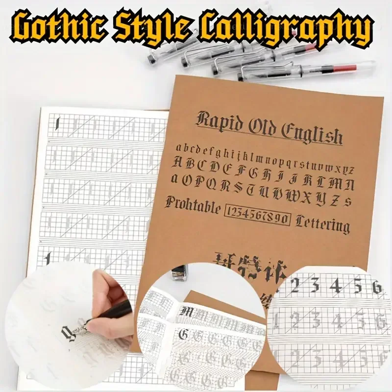 English Calligraphy and Gothic Calligraphy Copying Workbook