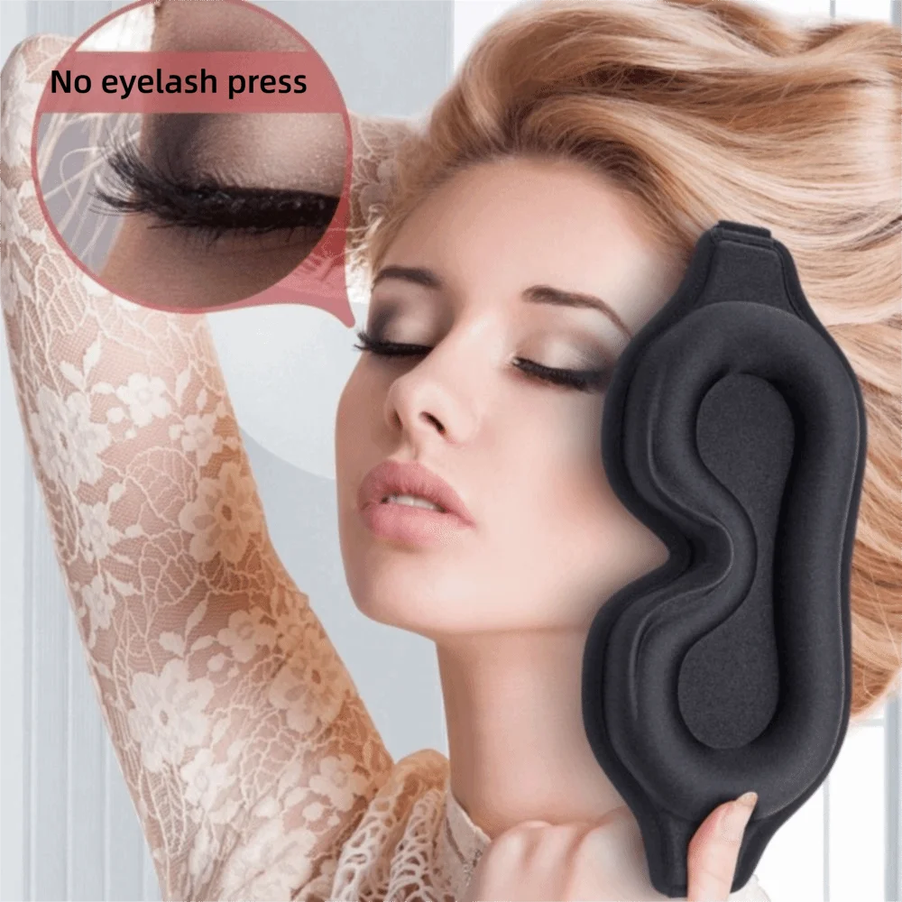 Breathable 3D Sleep Mask Adjustable Memory Cotton Blockout Light Eye Cover Soft Sleeping Aid Eye Mask Business Trip