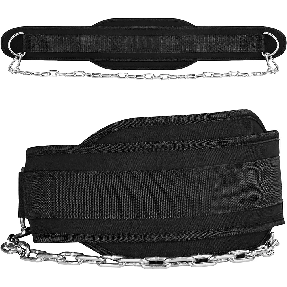 Heavy Duty Adjustable Steel Chain Dip Belt for Pull Ups and Dips – 136kg Capacity