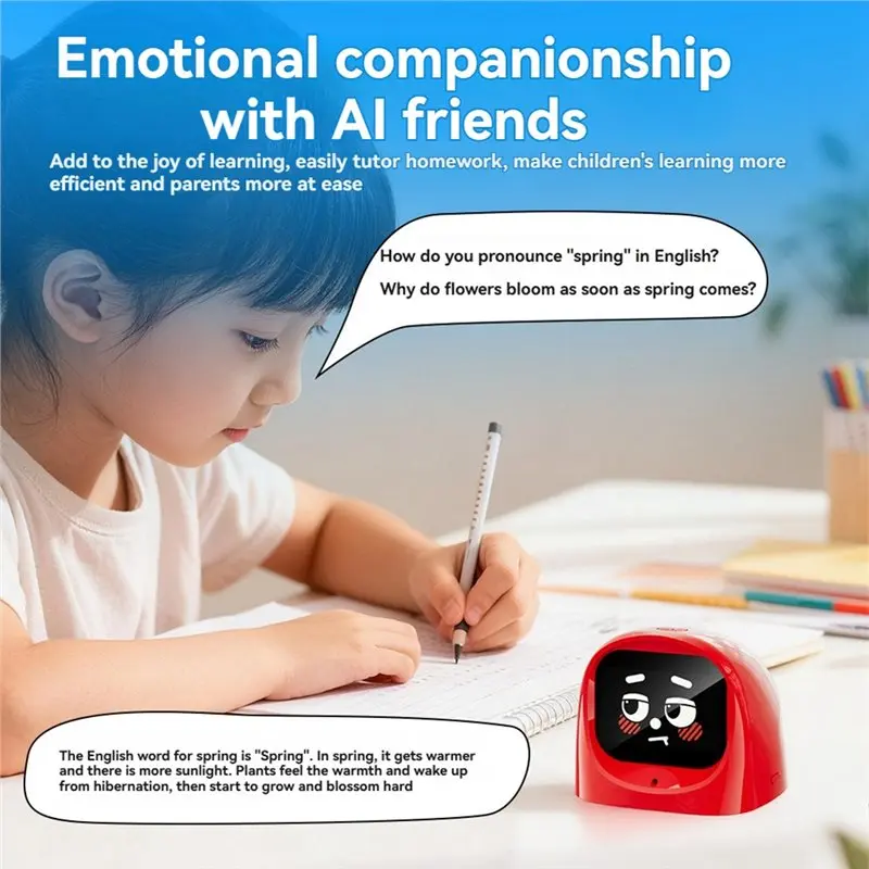 MACH-스마트 AI 자동차 로봇 전자 애완동물 대시보드 이모티콘 동반자 데스크탑 디지털 애완동물 다국어 대화 Wi-Fi