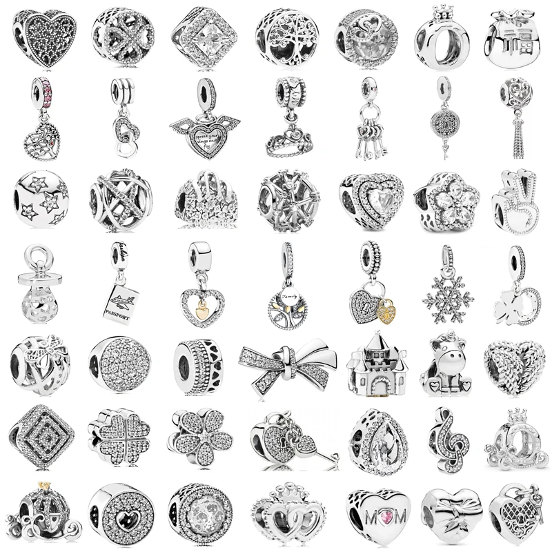 

New Fashion Charm Original Castle Snowflake Bow Tree of Life Beaded Fit Original Pandora Ladies Bracelet Jewelry Accessories Gif