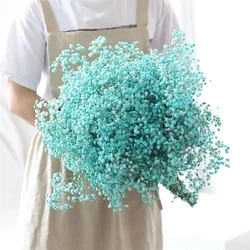 Colorful Preserved Baby's Breath Bouquet - Boho Home and Wedding Decor - 80g (Blue)