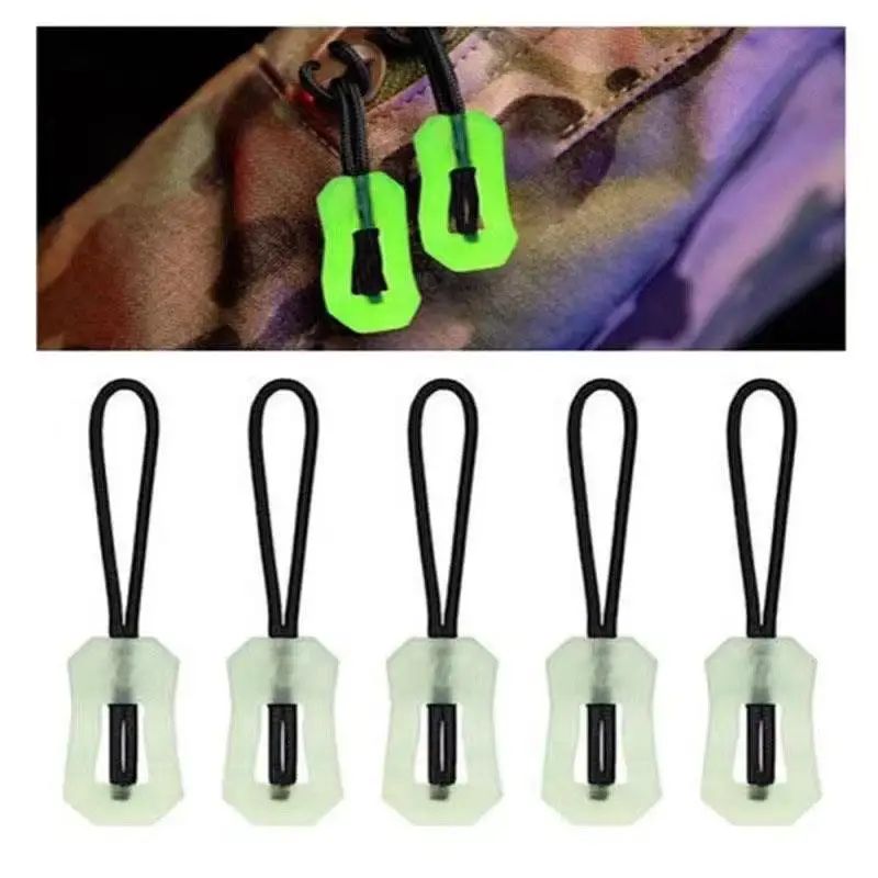 Luminous Zipper Pull 3/6/10 Pcs PVC Plastics Zippers Tail Rope Zips Repair Kit Bags Clothes Jacket DIY Sewing Accessories