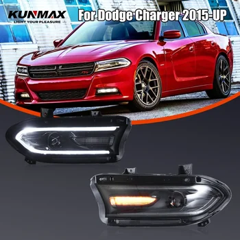Pair Of LED Car Headlight Assembly For Dodge Charger 2015-2022 Front Head Lamp DRL Turning Signal Headlights Plug and Play