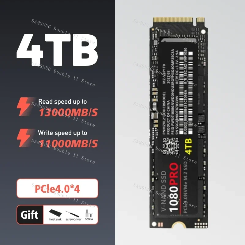 

1080PRO SSD M.2 NVME 4TB 2TB 1TB Hard Disk Drive Interface Internal Solid State Hard Drive PCLE5.0X4 SSD for Laptop Desktop PS5