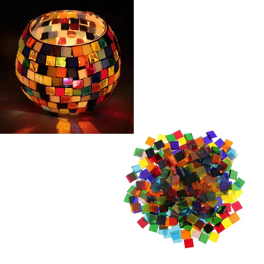 260g Shape Clear Vitreous Glass Mosaic Tiles Tessera Materials