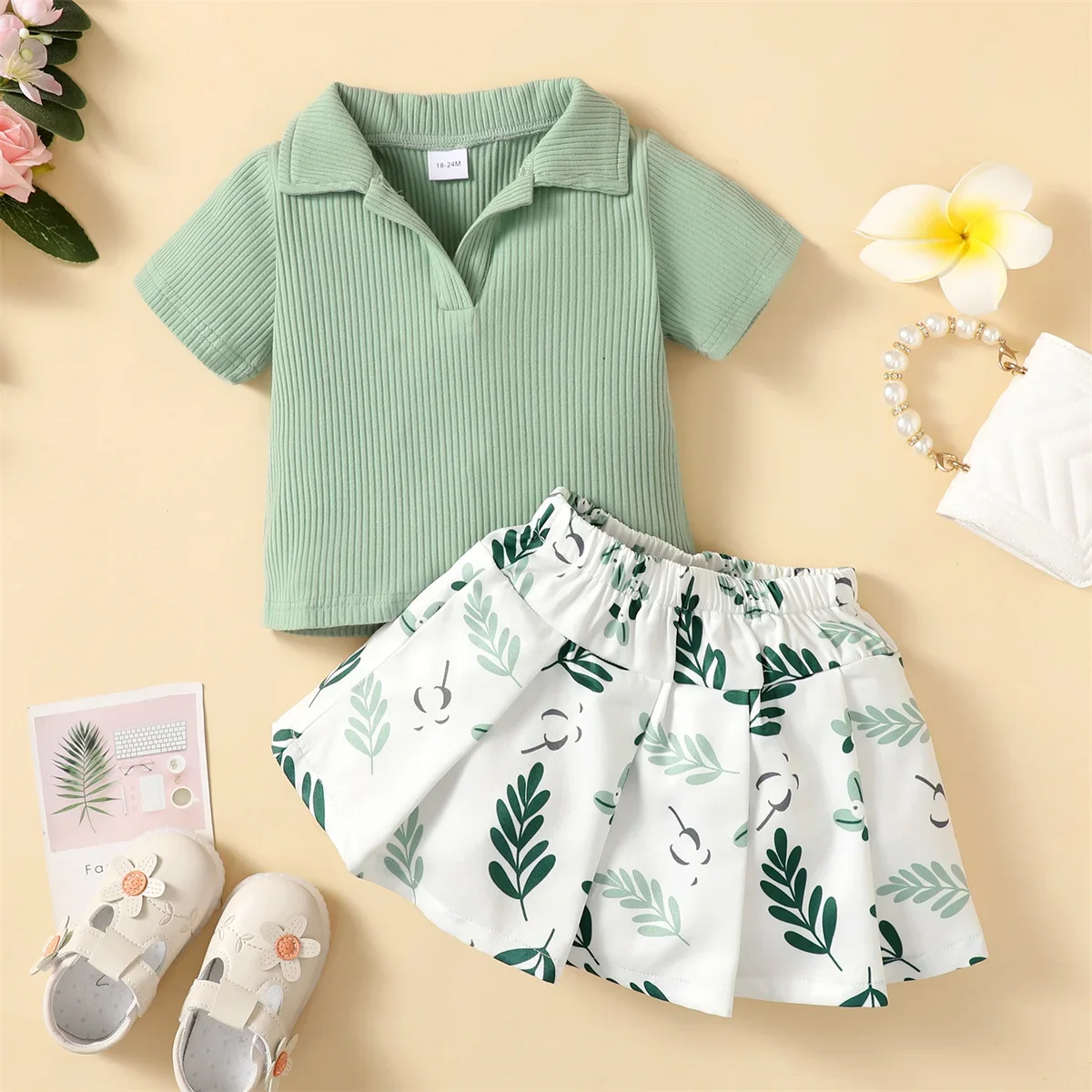 Girl's Polo and Skirt Set 2