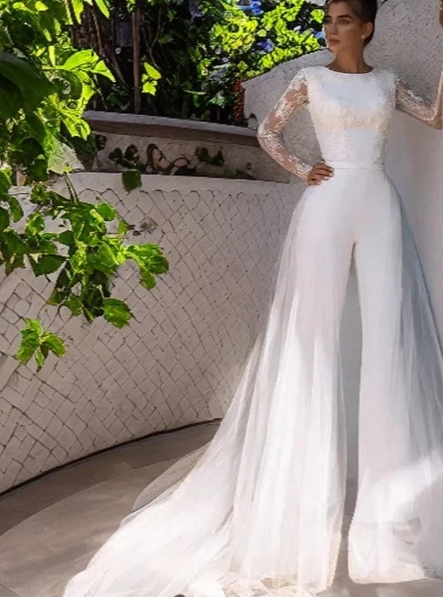 

Кружевной свадебный комбинезон, свадебные платья а-силуэта, женский комбинезон для невесты