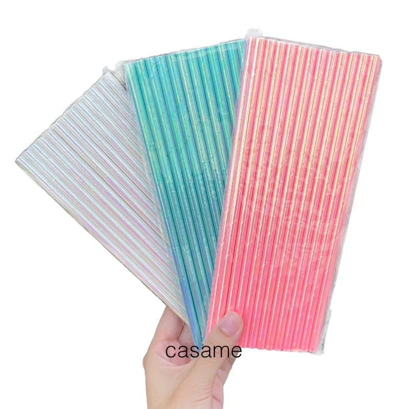 

100 шт., бумажные соломинки в горошек