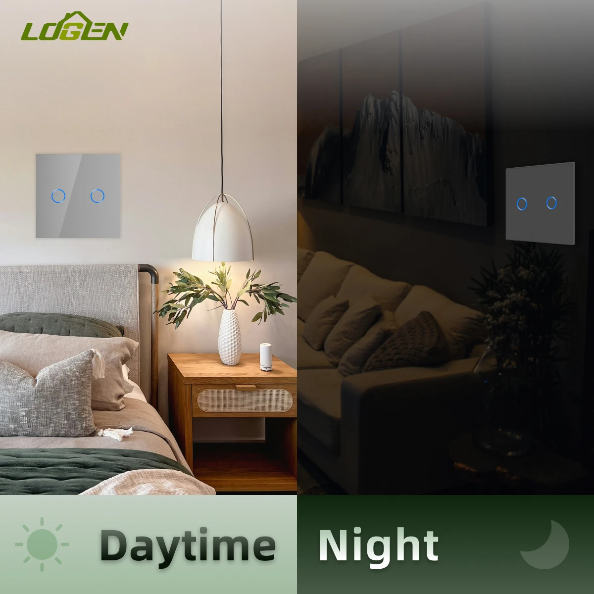 

EU Zigbee Smart Switch Touch Light Switch Smart Life Tuya App Control Compatible Alexa Google Tempered Glass Crystal Panel 220V