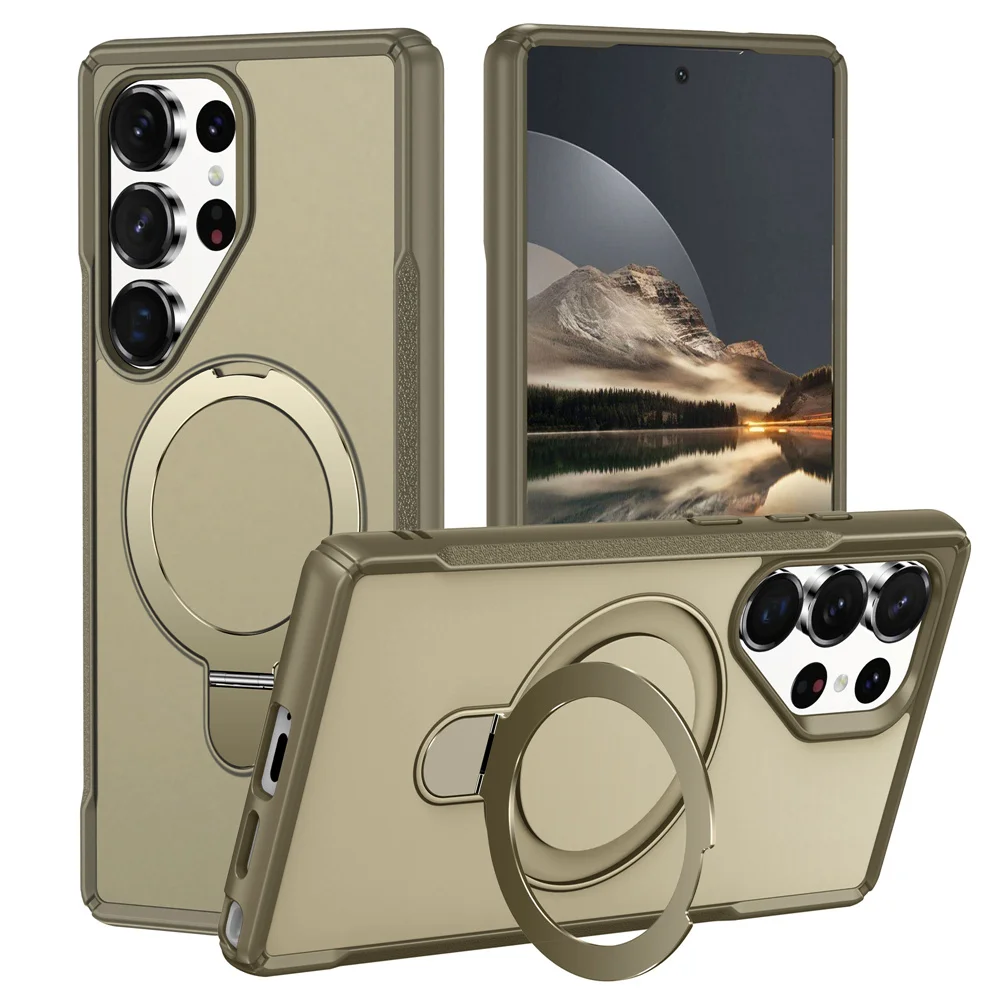 Magnetic Wireless Charger Phone Case with Kickstand - Protective Cover
