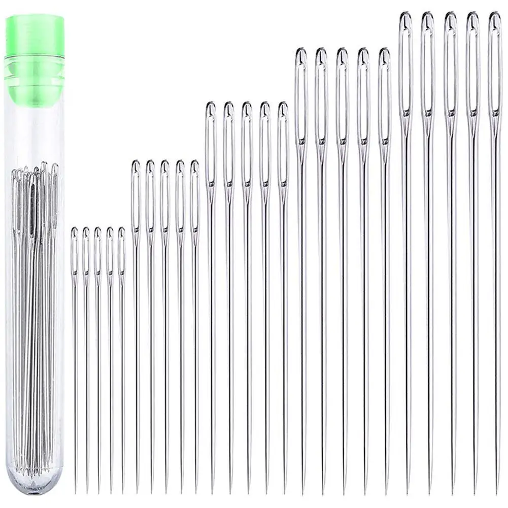 25pcs Steel Large Eye Sewing Needles 6