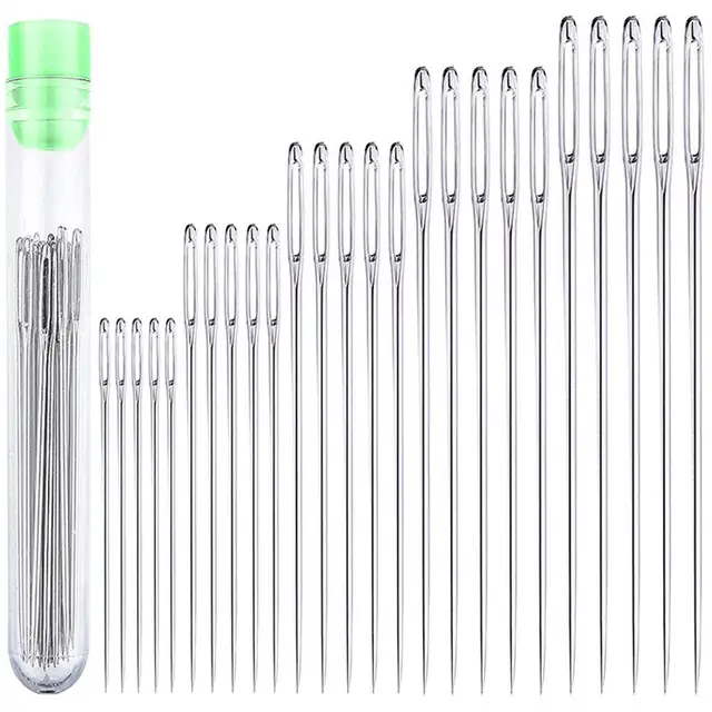 25pcs Steel Large Eye Sewing Needles 6