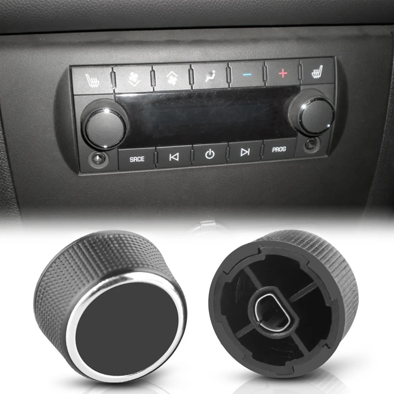 2007-2013 BA-BOLING 2 PC Rear Radio Audio Volume Control Knob Dial Tuner for GMC Tahoe Chevrolet Buick Escalade Cadillac Sierra Yukon 