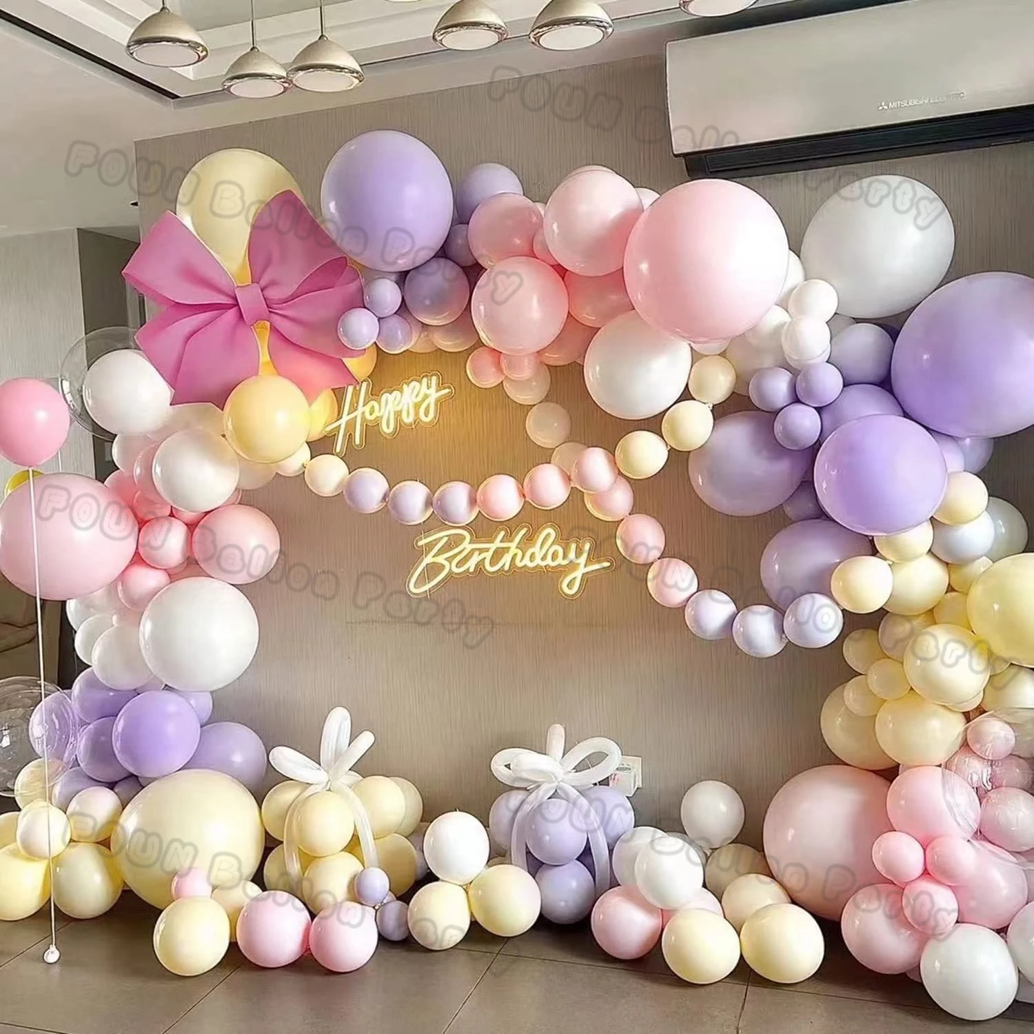마카롱 풍선 화환 아치 키트 웨딩 생일 파티 장식 그라디언트 나비 풍선 레인보우 Ballon 베이비 샤워 장식
