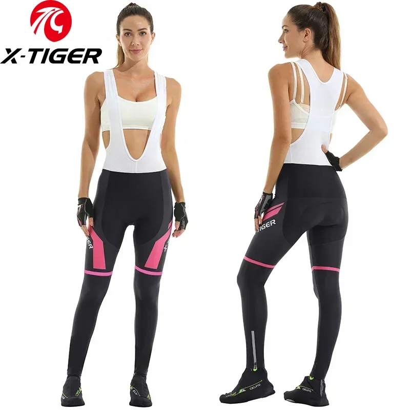 X-TIGER Women's Bib Cycling Trousers 3D Gel Cushion Spring/Summer Trousers Bike Mountain Bike Road Storage Riding Gear