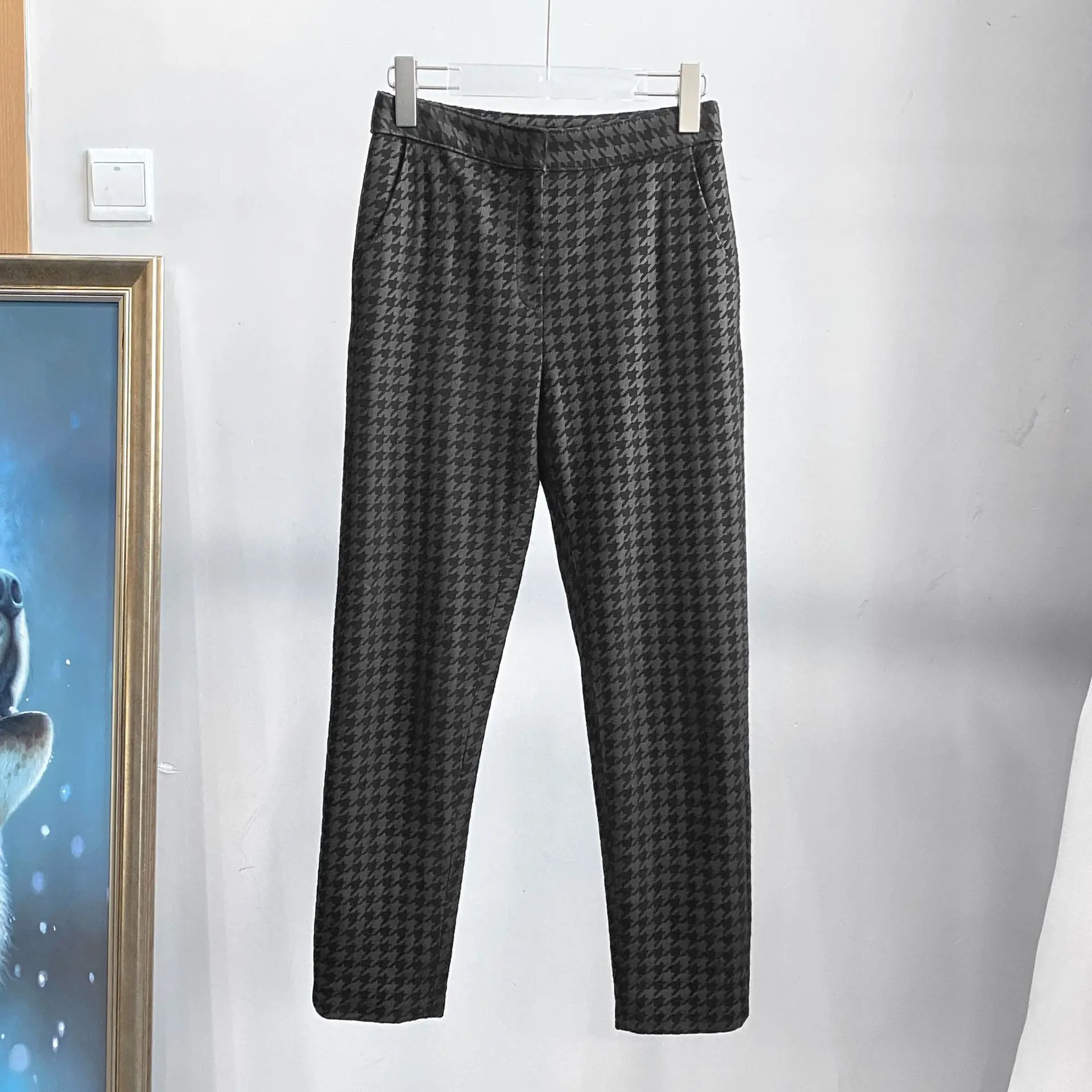 2022 Autumn Elegant OL Sheepskin Plaid Blazers Jackets Brand New Designer High Quality Genuine-leather Coat C447