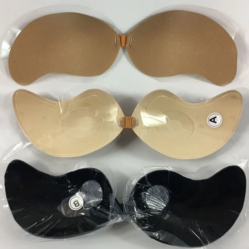 

2024 Women Invisible Push Up Bra Backless Strapless Bra Seamless Front Closure Bralette Underwear Self-Adhesive Silicone Sticky