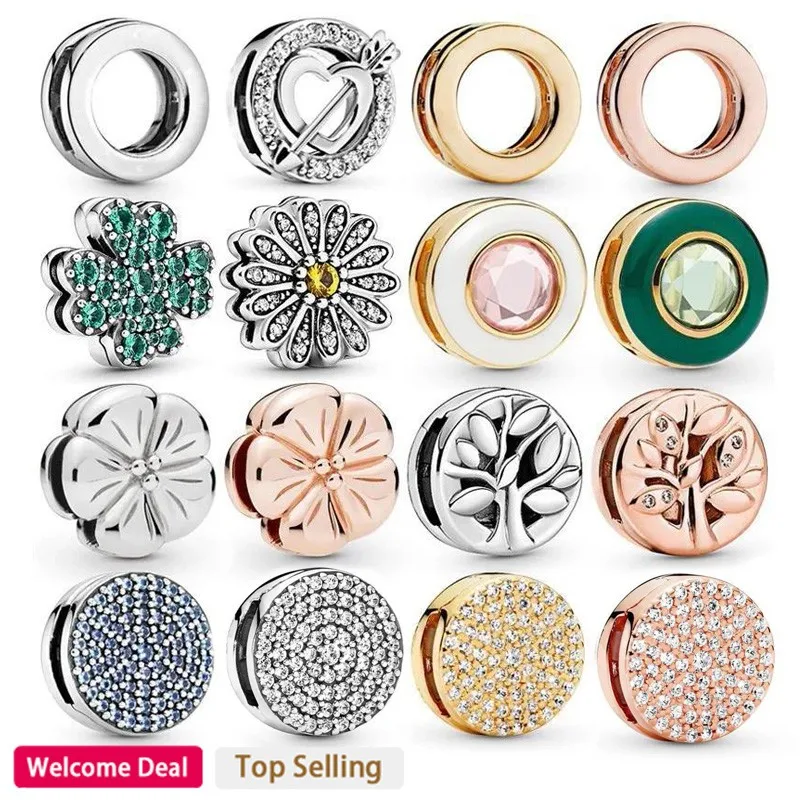 

Hot selling suitable for original Women's bracelets, dazzling and elegant silicone fixed clip, women's DIY beads, light luxury