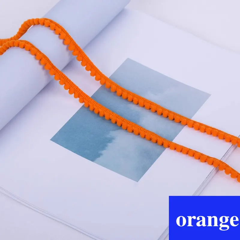 Mini Pom Pom Ball Fringe Ribbon Lace Trim for DIY Sewing and Home Decor - 32 Vibrant Colors