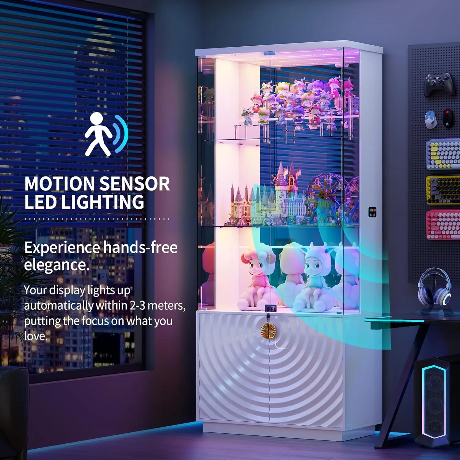 LED Glass Display Curio Cabinet 5