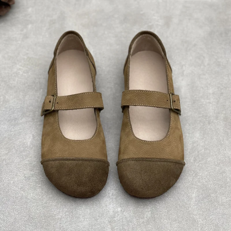 Retro style all genuine leather women's shoes cowhide flat shoes old-fashioned elderly farmer shoes  casual walking  work field 3