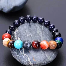 

Bracelet for Women or Men Universe Eight Planets Beads Bangles & Bracelets Fashion Jewelry Natural Solar System Energy Bracelet