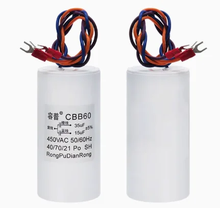CBB60 three 3 wires four 4 wires double capacitor 450V motor crane hoist hoist start capacitor universal