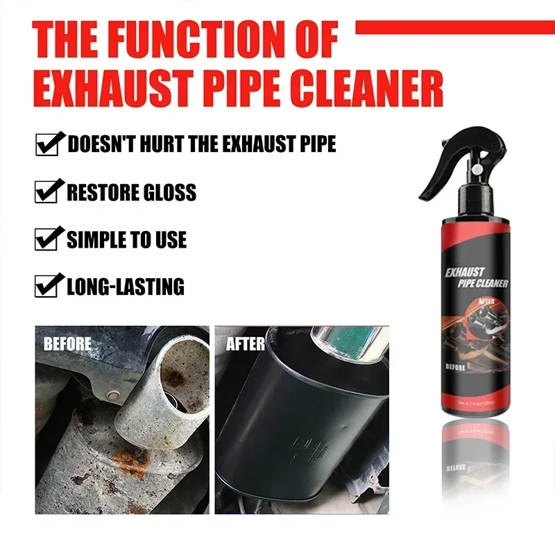Car Motorcycle Exhaust Pipe Cleaner Car Rust Remover with Rubber Gloves and Brush Repair Maintenance Tool Set