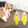 Squeaky Plush Banana Interactive Dog Toy Durable Puppy Chew Toys Creative Fruit Shaped Dog Toy with Cute Face Design 1