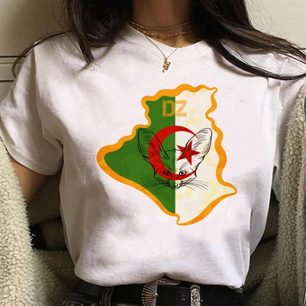 

Algeria t-shirts women Y2K anime designer t shirt girl harajuku clothes