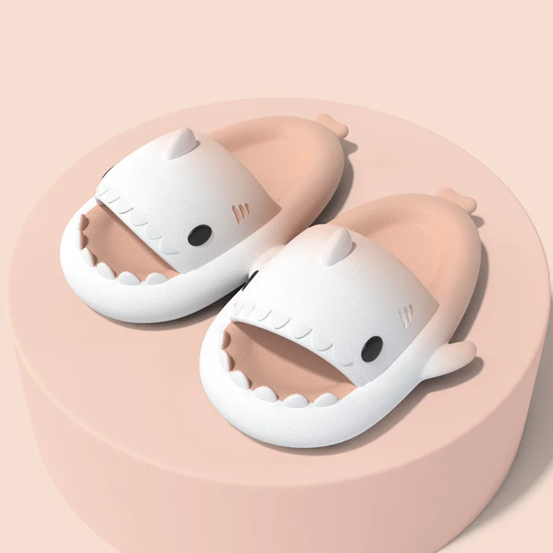 Children Boy's and Girl's Shark Gradient Outdoor Beach Pool Shower Shoes Thick Sole and Deep Heel Footbed Antiskid Shoes kids slippers
